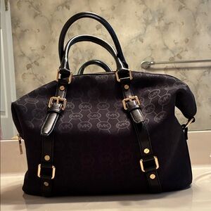 Michael Kors Black and Gold Satchel